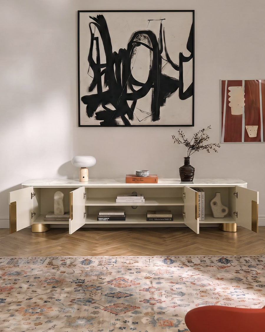 Carl Living Room Set, Carl Rectangle Coffee Table, Gold Legs 产品图 17