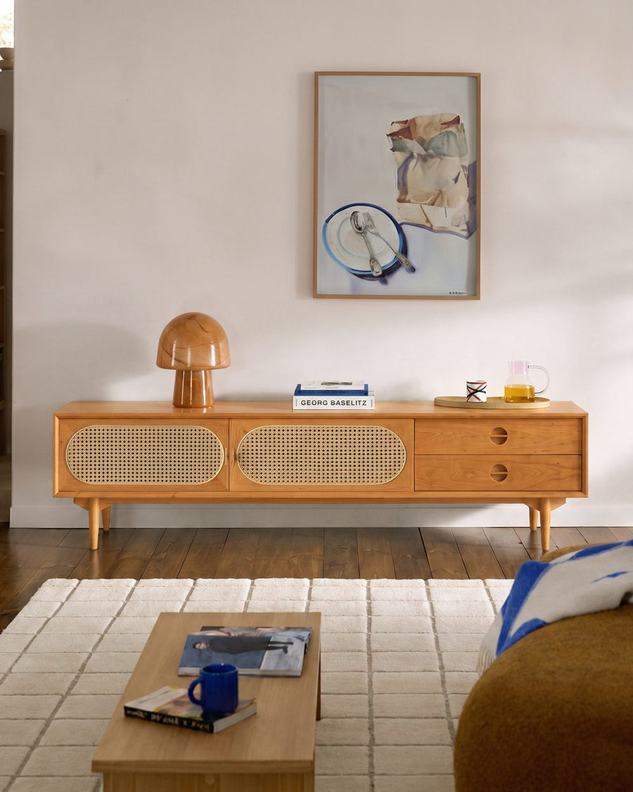 Elijah Rattan TV Stand, Oak 产品图 8