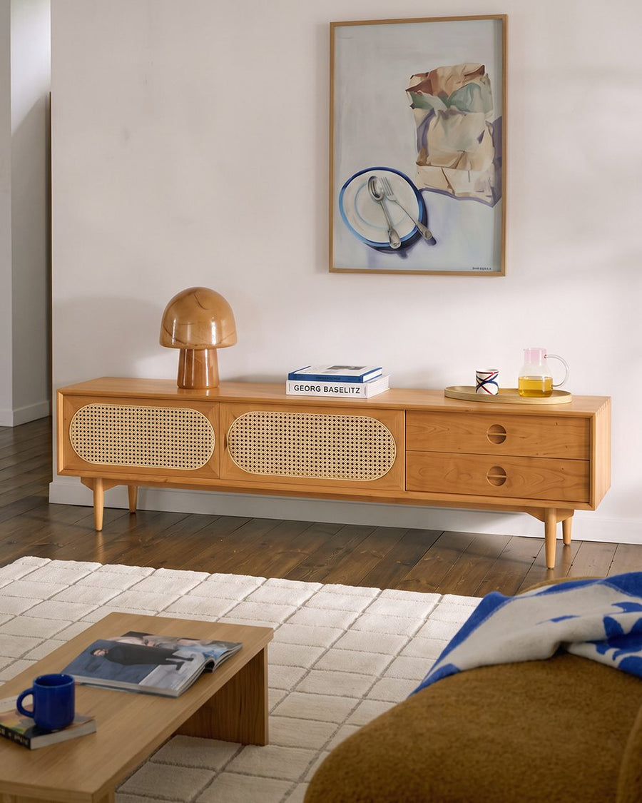 Elijah Rattan TV Stand, Oak 产品图 9