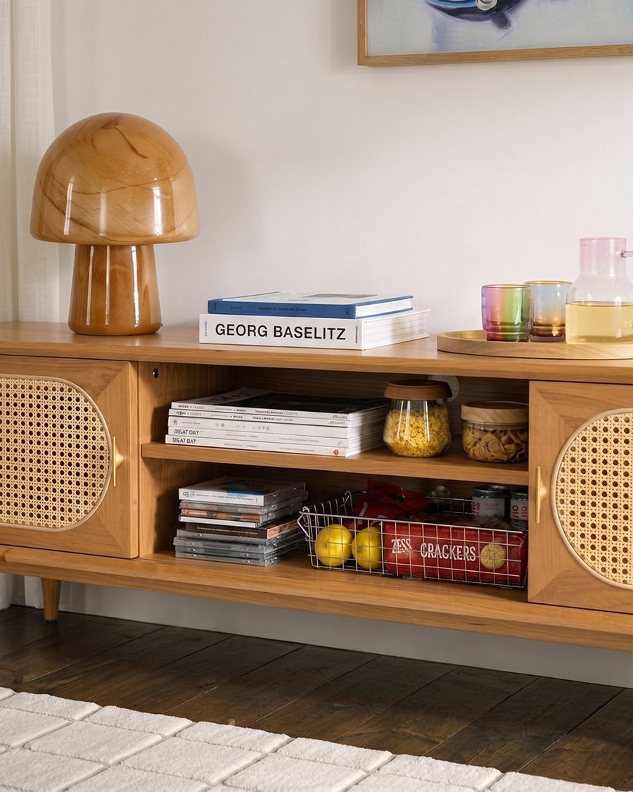 Elijah Rattan TV Stand, Oak 产品图 14