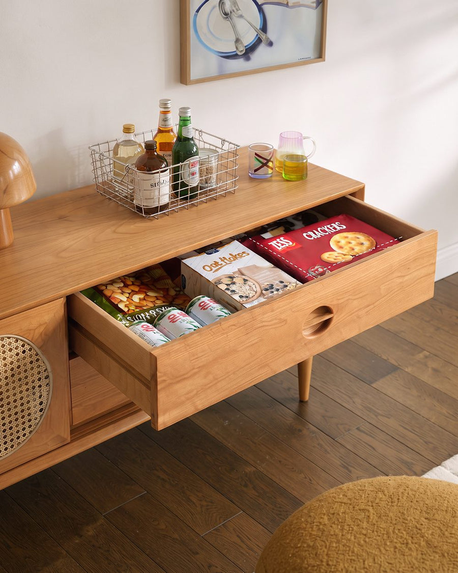 Elijah Rattan TV Stand, Oak 产品图 15