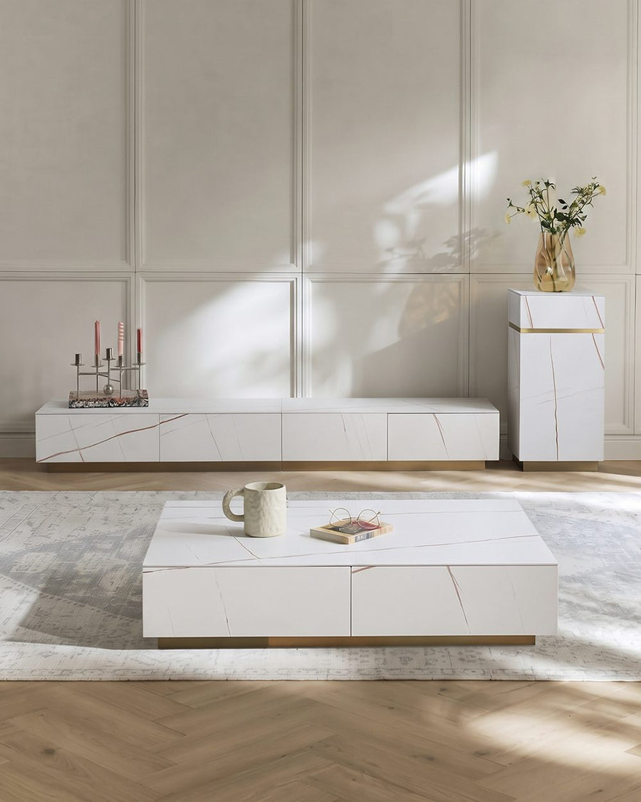 Demelza Coffee Table, Gold Base, Sintered Stone 产品图 15