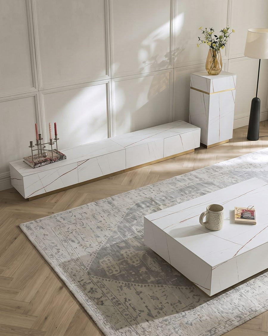 Demelza Coffee Table, Gold Base, Sintered Stone 产品图 17