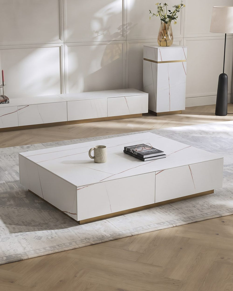 Demelza Coffee Table, Gold Base, Sintered Stone 产品图 19