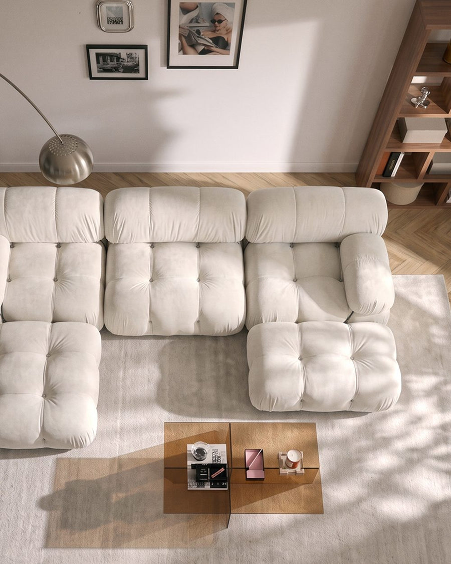 B&B Camaleonda Style Three Seater Corner Sofa, White, Boucle 产品图 31
