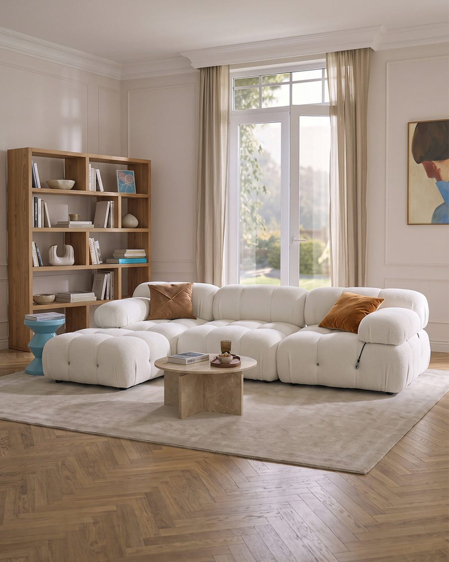 B&B Camaleonda Style Three Seater Corner Sofa, White, Boucle 产品图 19