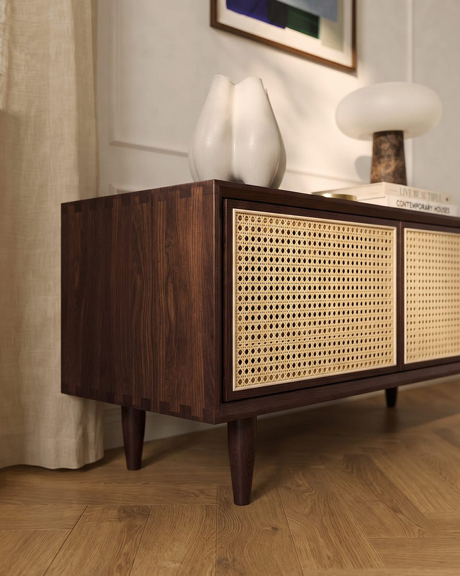 Tawny Rattan TV Stand, Wood 产品图 12