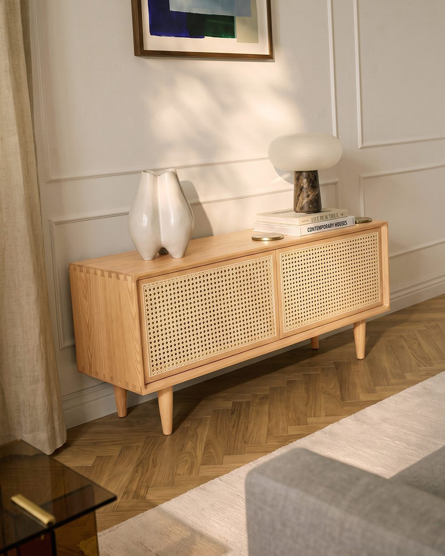 Tawny Rattan TV Stand, Wood 产品图 14