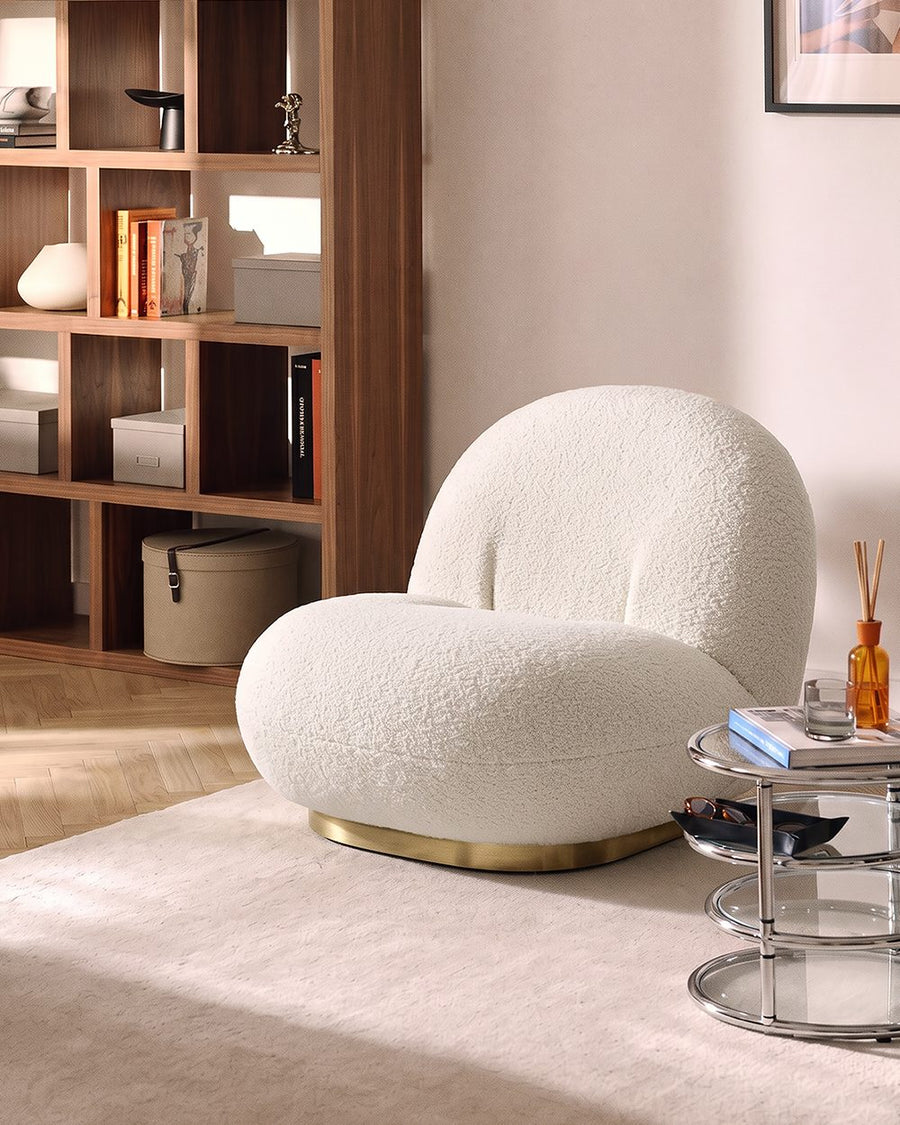 Gubi Pacha Chair, Accent Chair, Boucle With Gold Base 产品图 13