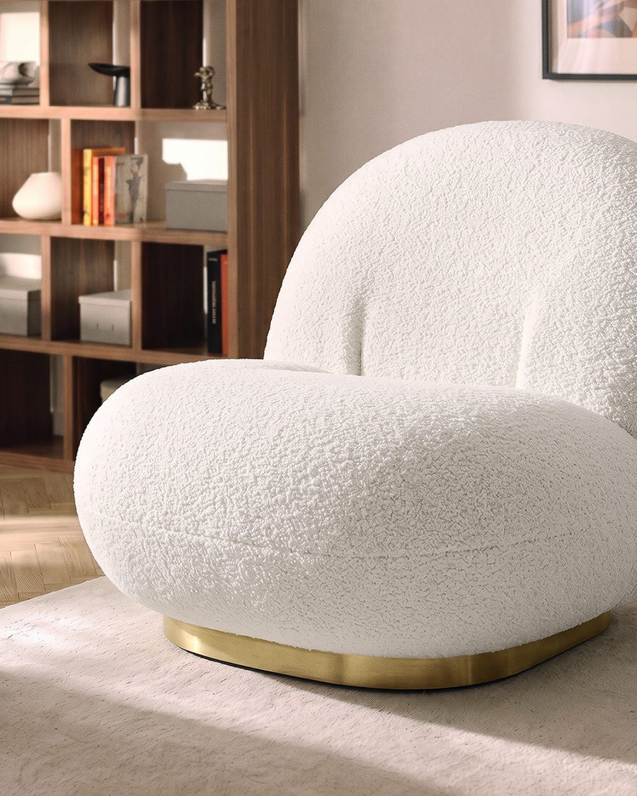 Gubi Pacha Chair, Accent Chair, Boucle With Gold Base 产品图 16
