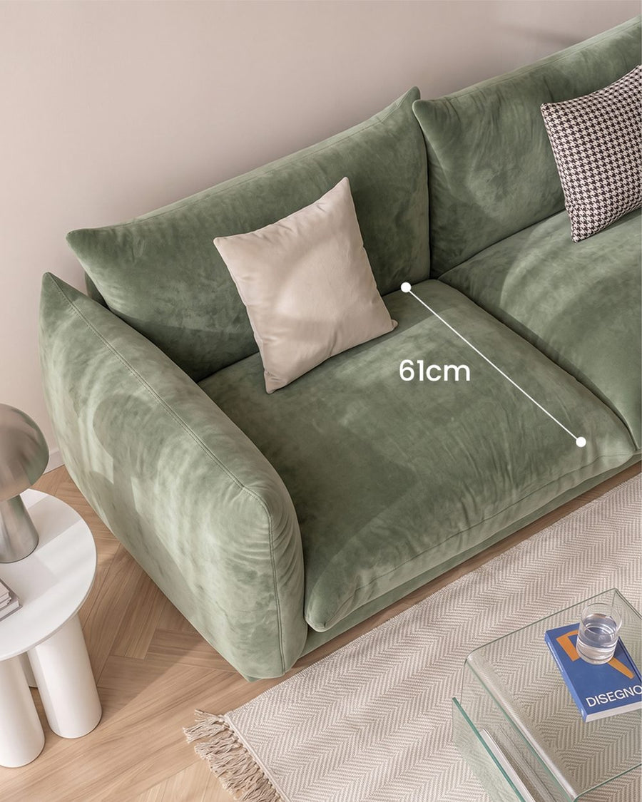 Editha Two Seater Sofa, Three Seater Sofa, Four Seater Sofa, Green Velvet 产品图 29