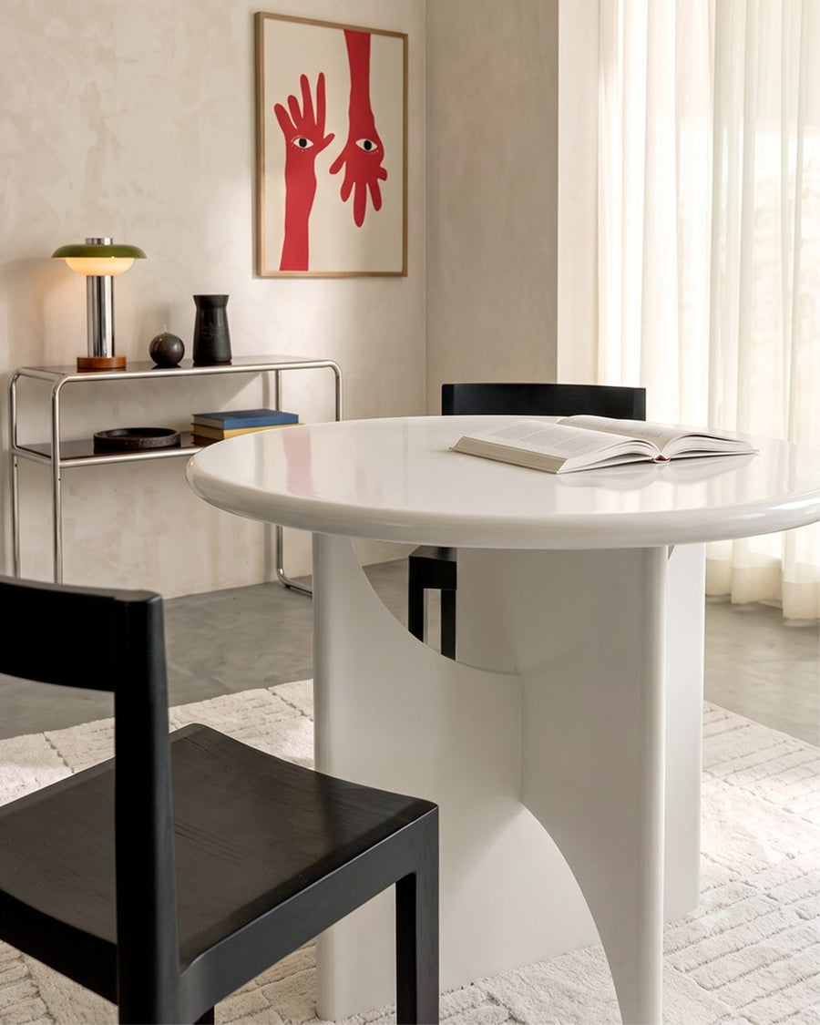 Alen Round Dining Table, White 产品图 12