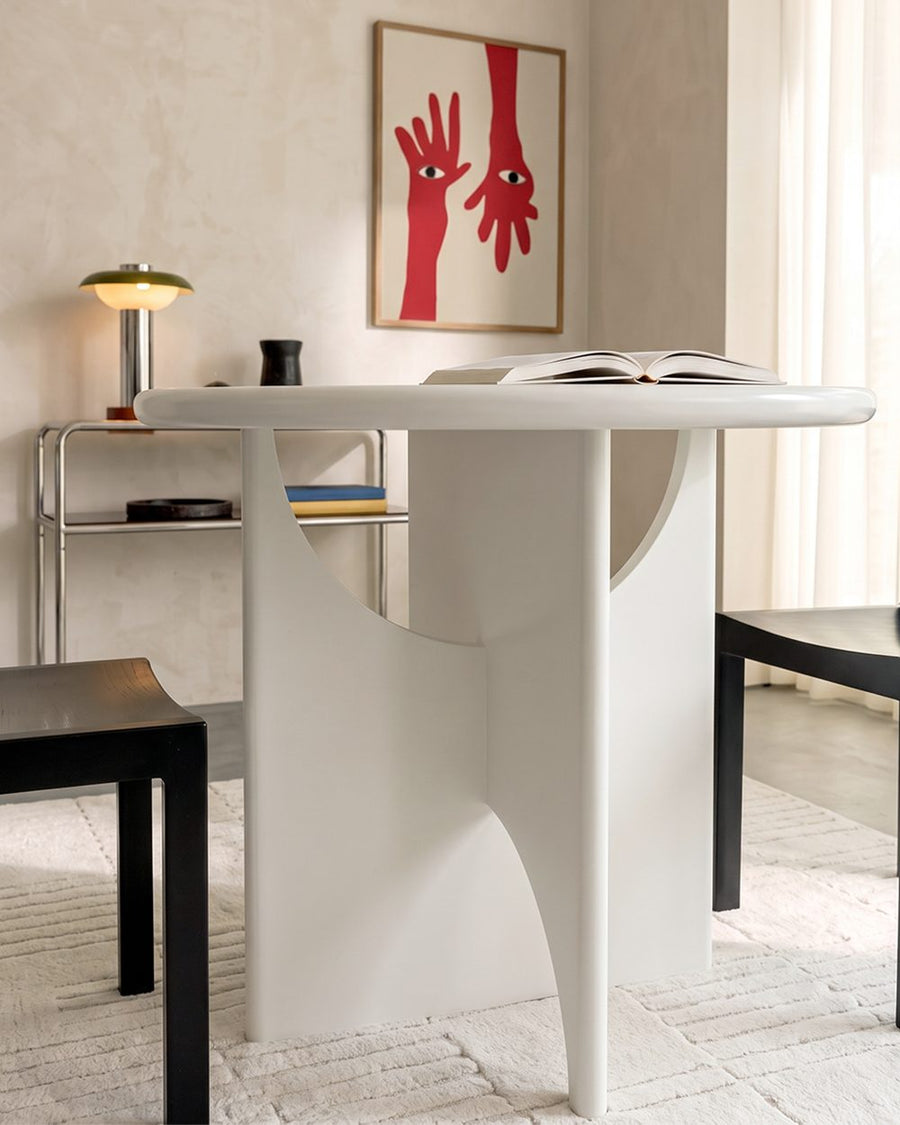 Alen Round Dining Table, White 产品图 13
