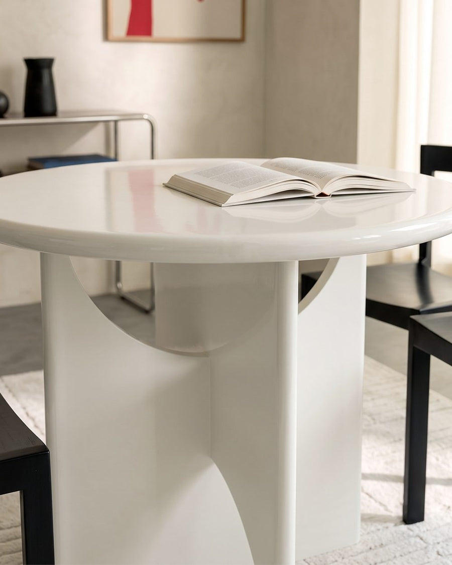 Alen Round Dining Table, White 产品图 15