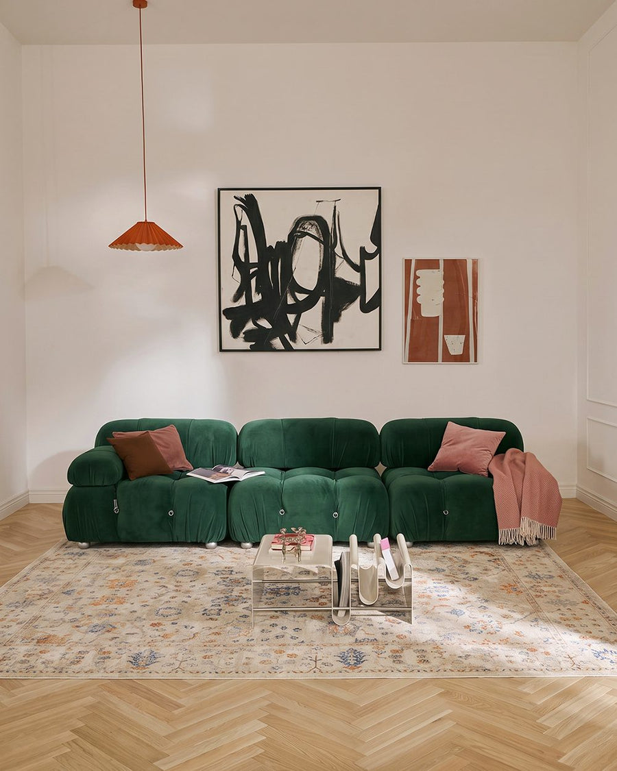 Green B&B Camaleonda Style Three Seater Sofa, Velvet 产品图 10