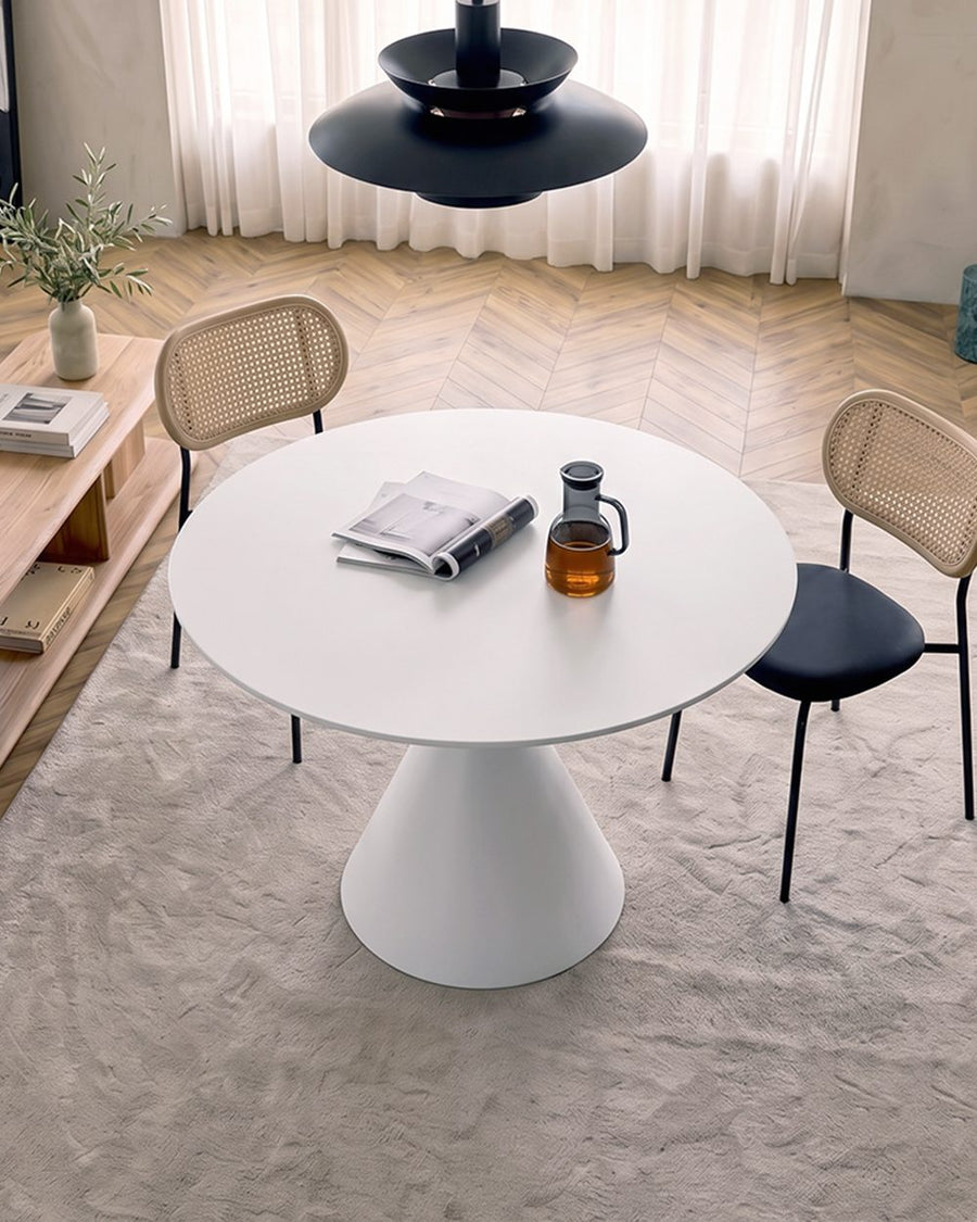Calvin Cone Round Dining Table, White 产品图 13