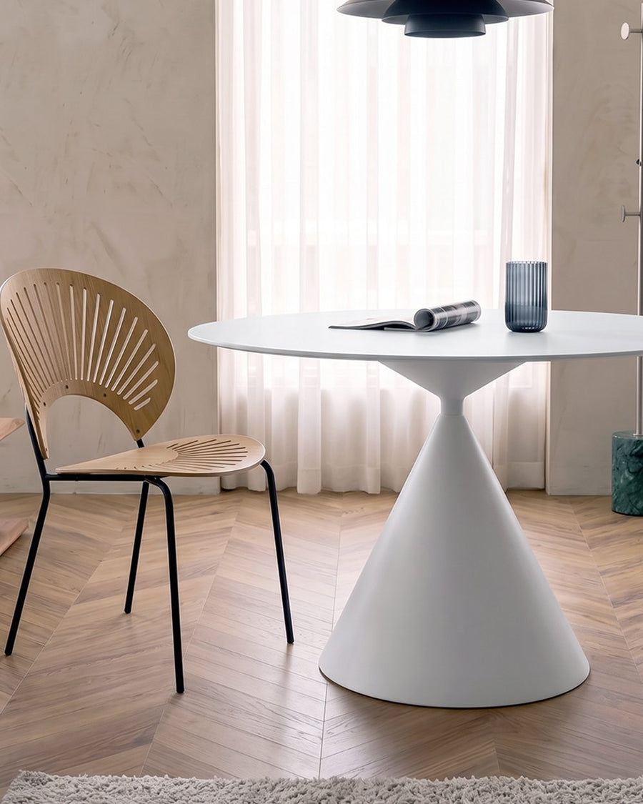 Calvin Cone Round Dining Table, White 产品图 15