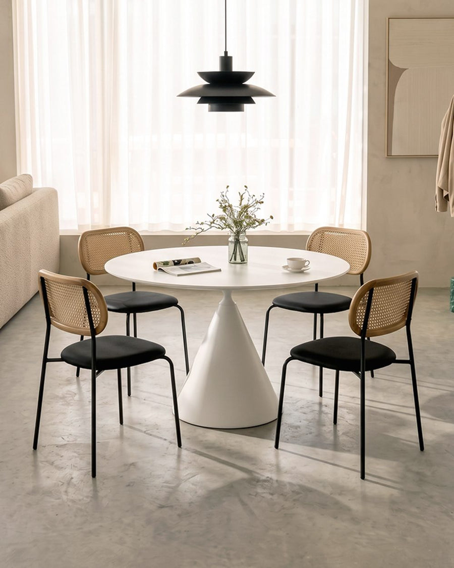 Calvin Cone Round Dining Table, White 产品图 9