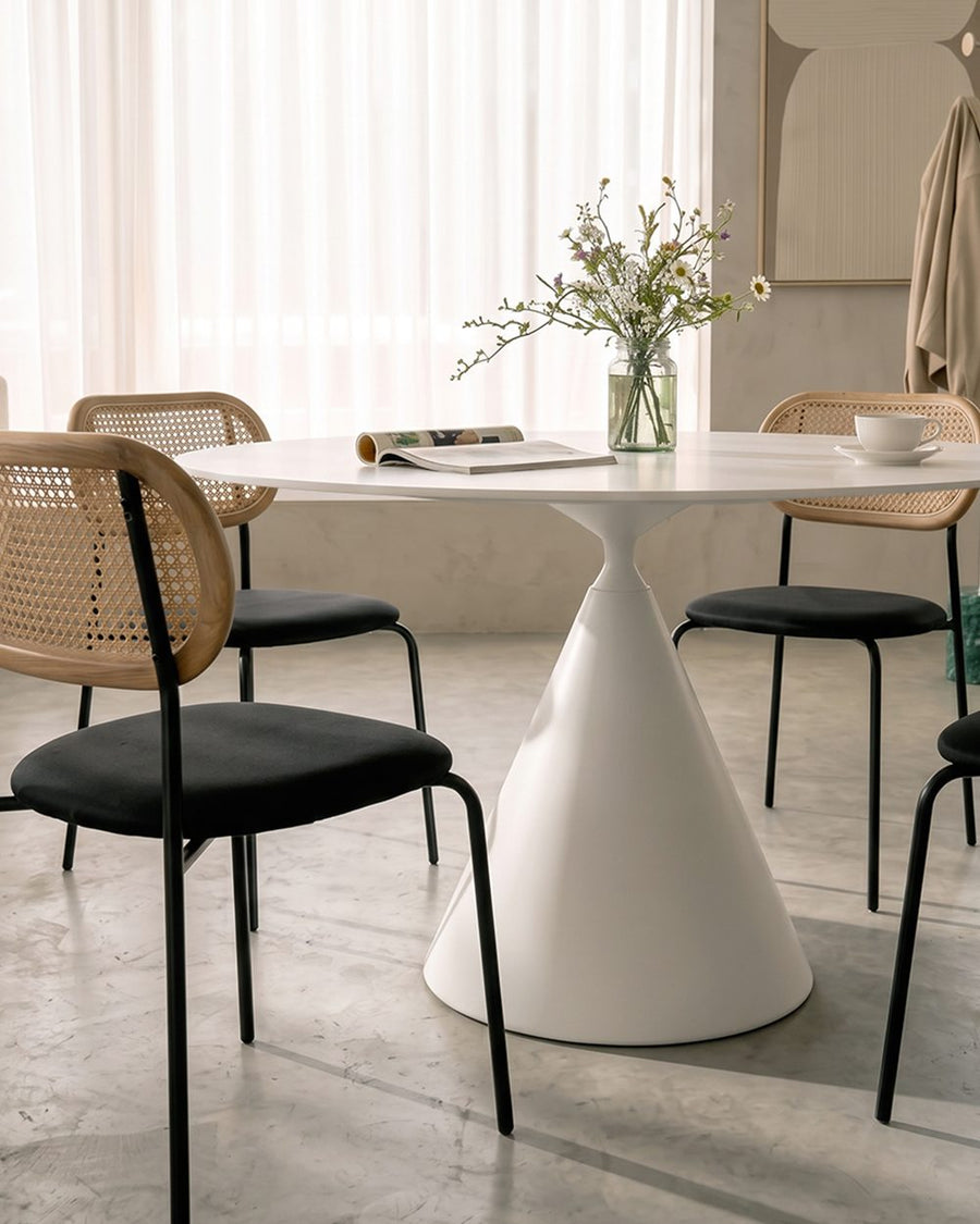 Calvin Cone Round Dining Table, White 产品图 12