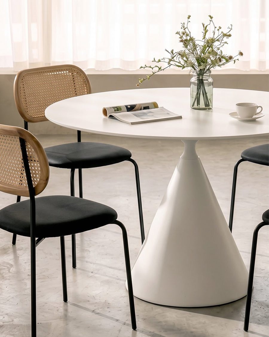 Calvin Cone Round Dining Table, White 产品图 13