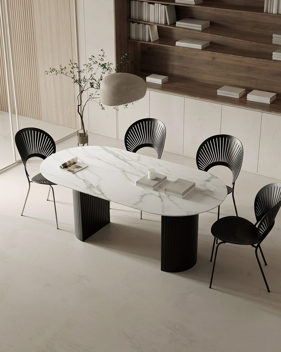 Dwight Dining Table, Black & White 产品图 9
