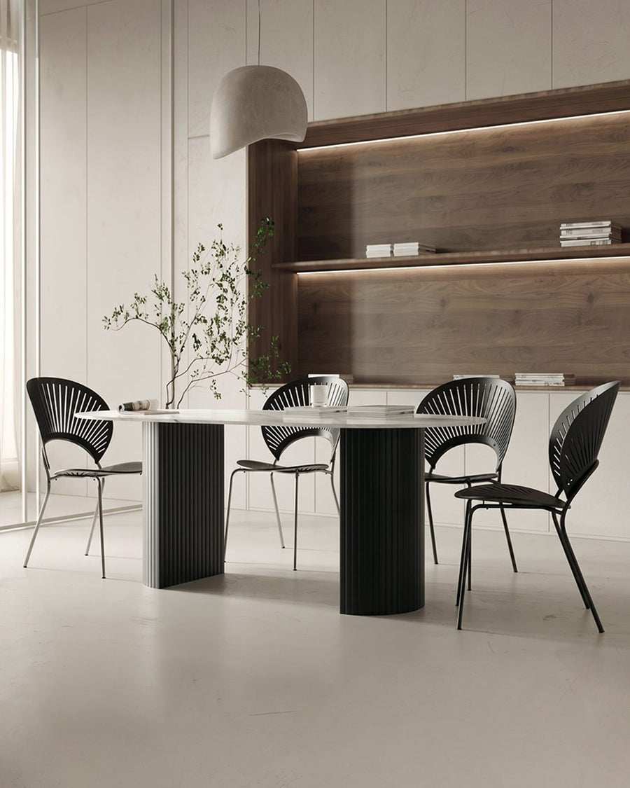 Dwight Dining Table, Black & White 产品图 10