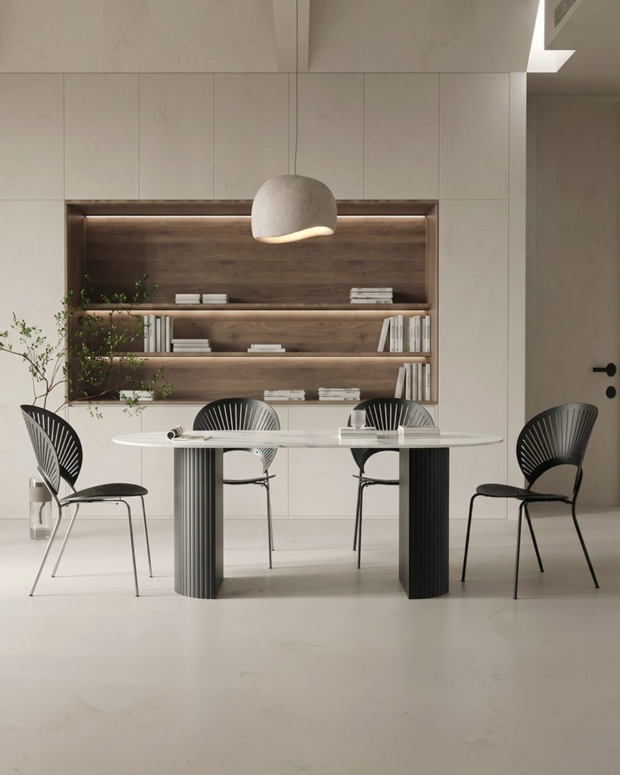 Dwight Dining Table, Black & White 产品图 11