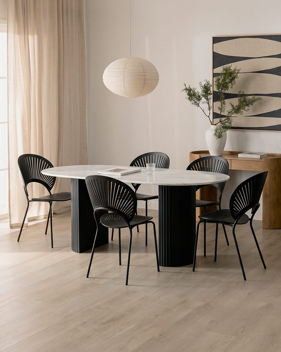 Dwight Dining Table, Black & White 产品图 9