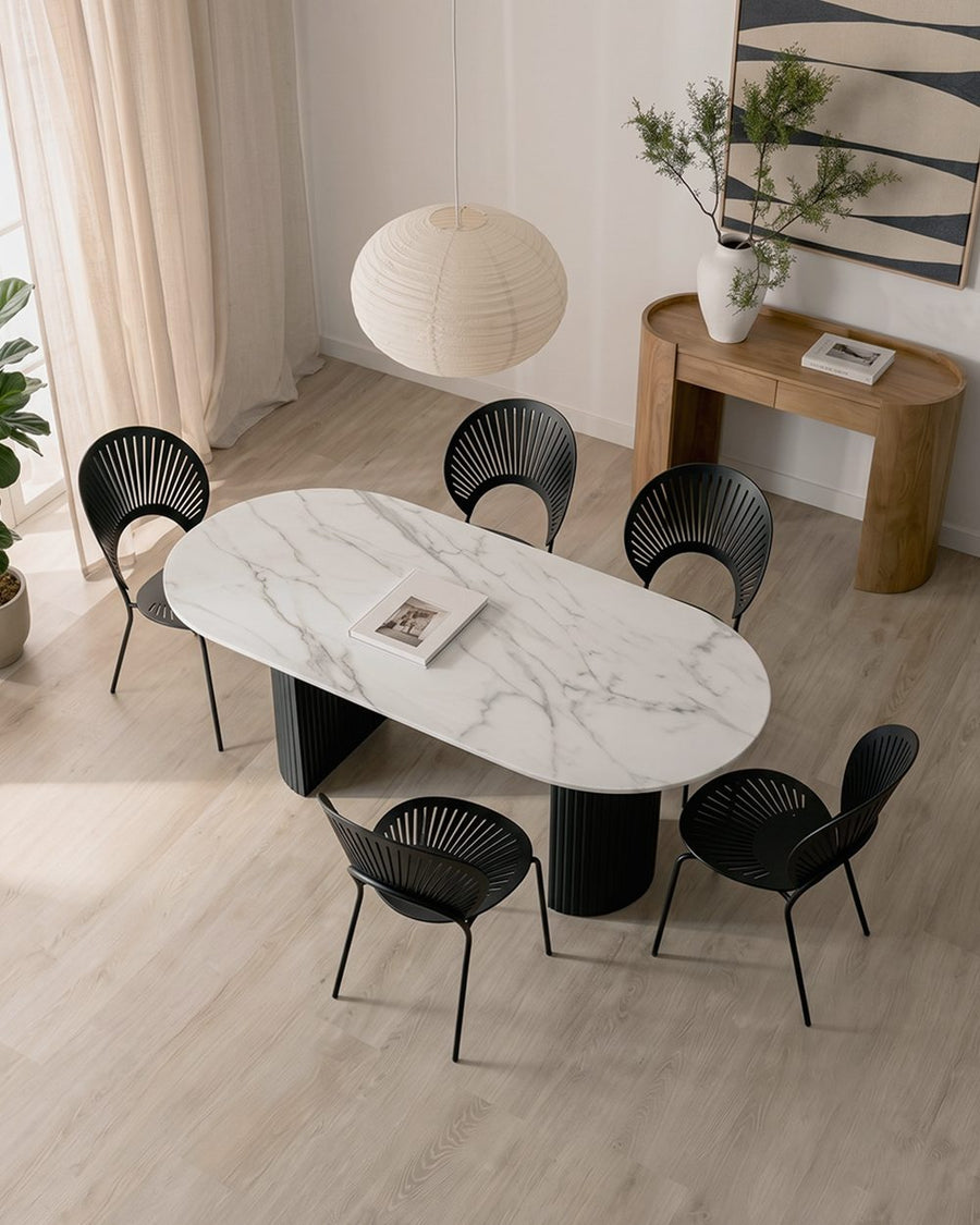 Dwight Dining Table, Black & White 产品图 10
