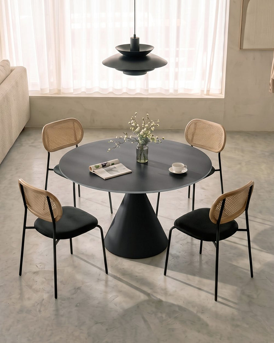 Calvin Cone Round Dining Table, Black 产品图 12