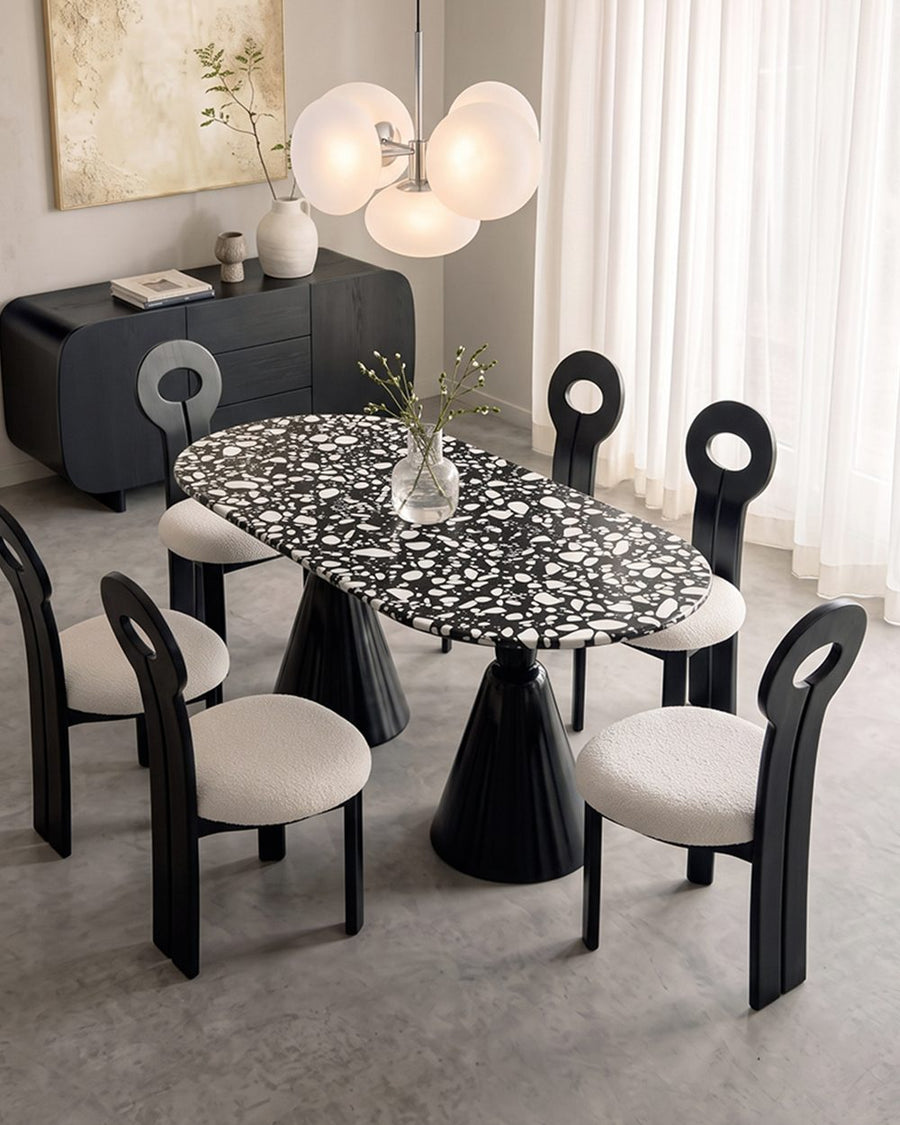 Gordon Dining Table, Black & Marble 产品图 10