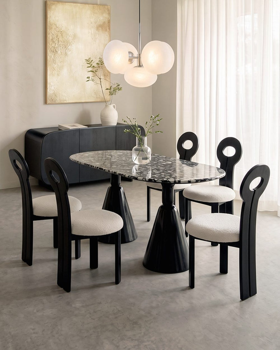 Gordon Dining Table, Black & Marble 产品图 11