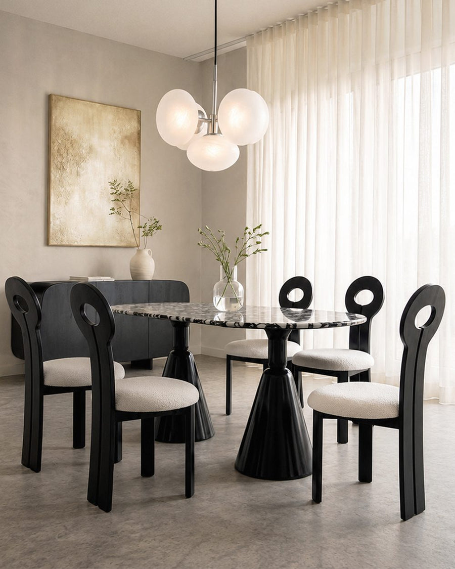 Gordon Dining Table, Black & Marble 产品图 12