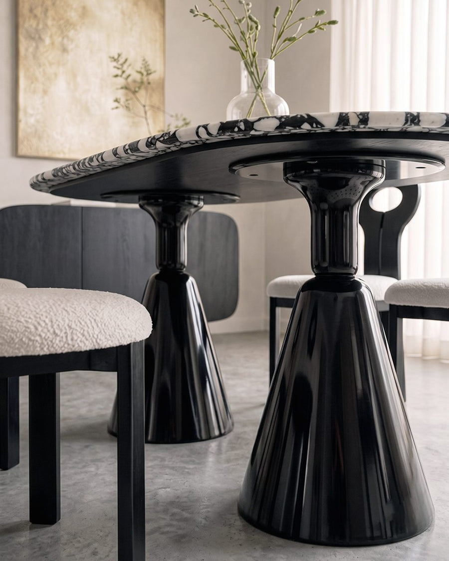 Gordon Dining Table, Black & Marble 产品图 16