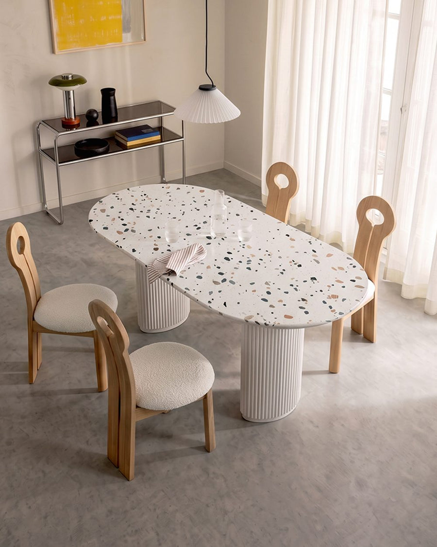 Humphry Dining Table, Terrazzo, White 产品图 13