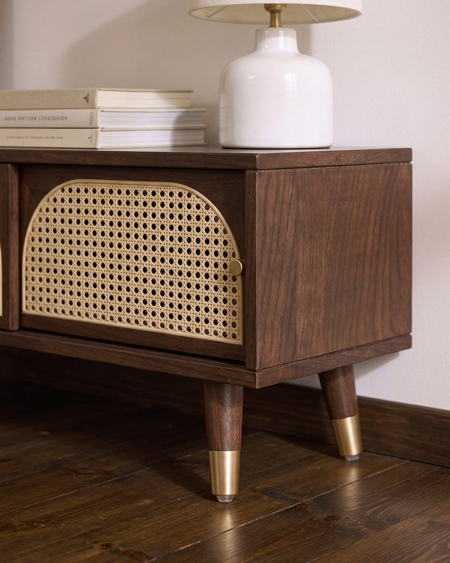 Kirsten Rattan TV Stand, Rubber Wood 产品图 16
