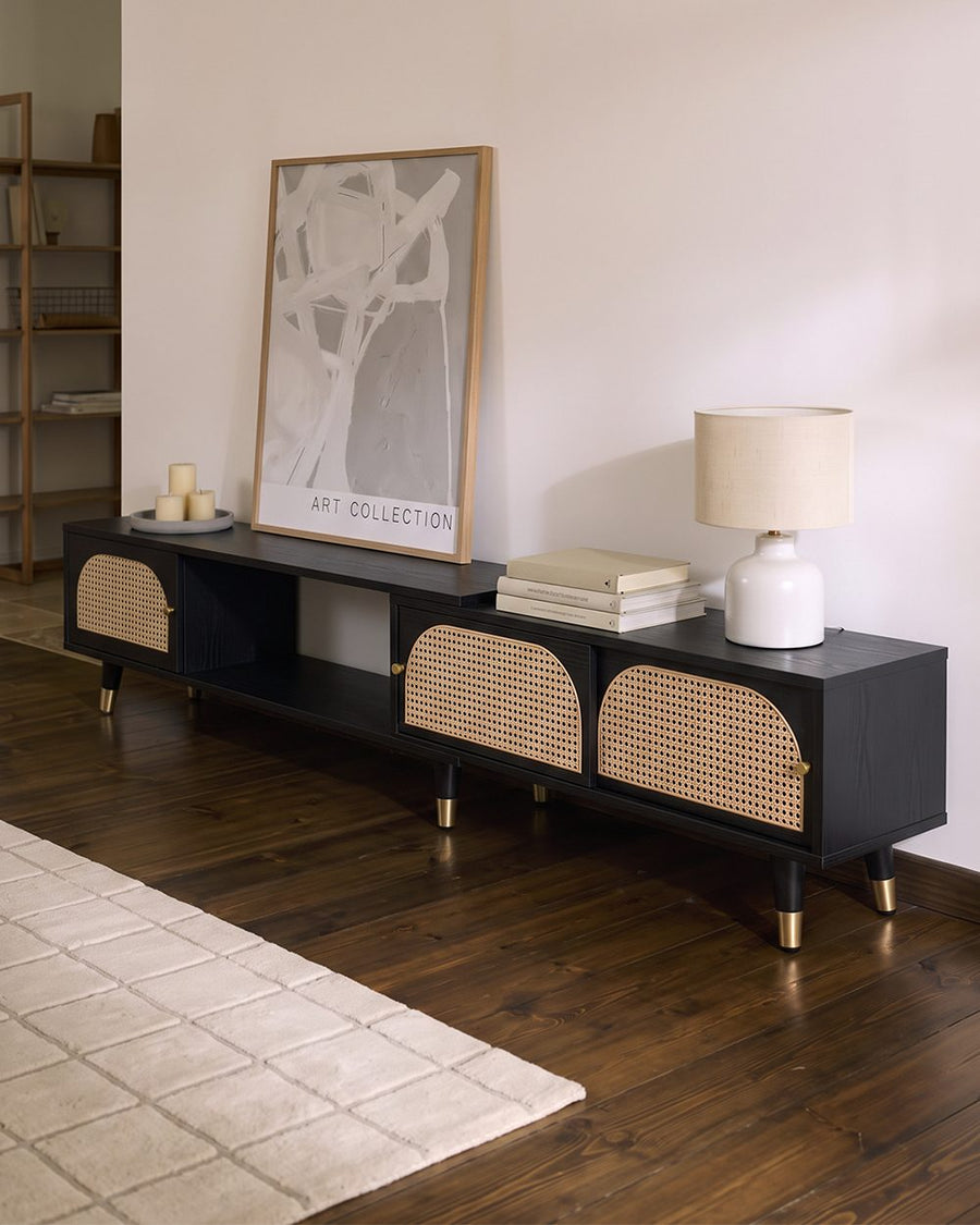 Kirsten Rattan TV Stand, Rubber Wood 产品图 17