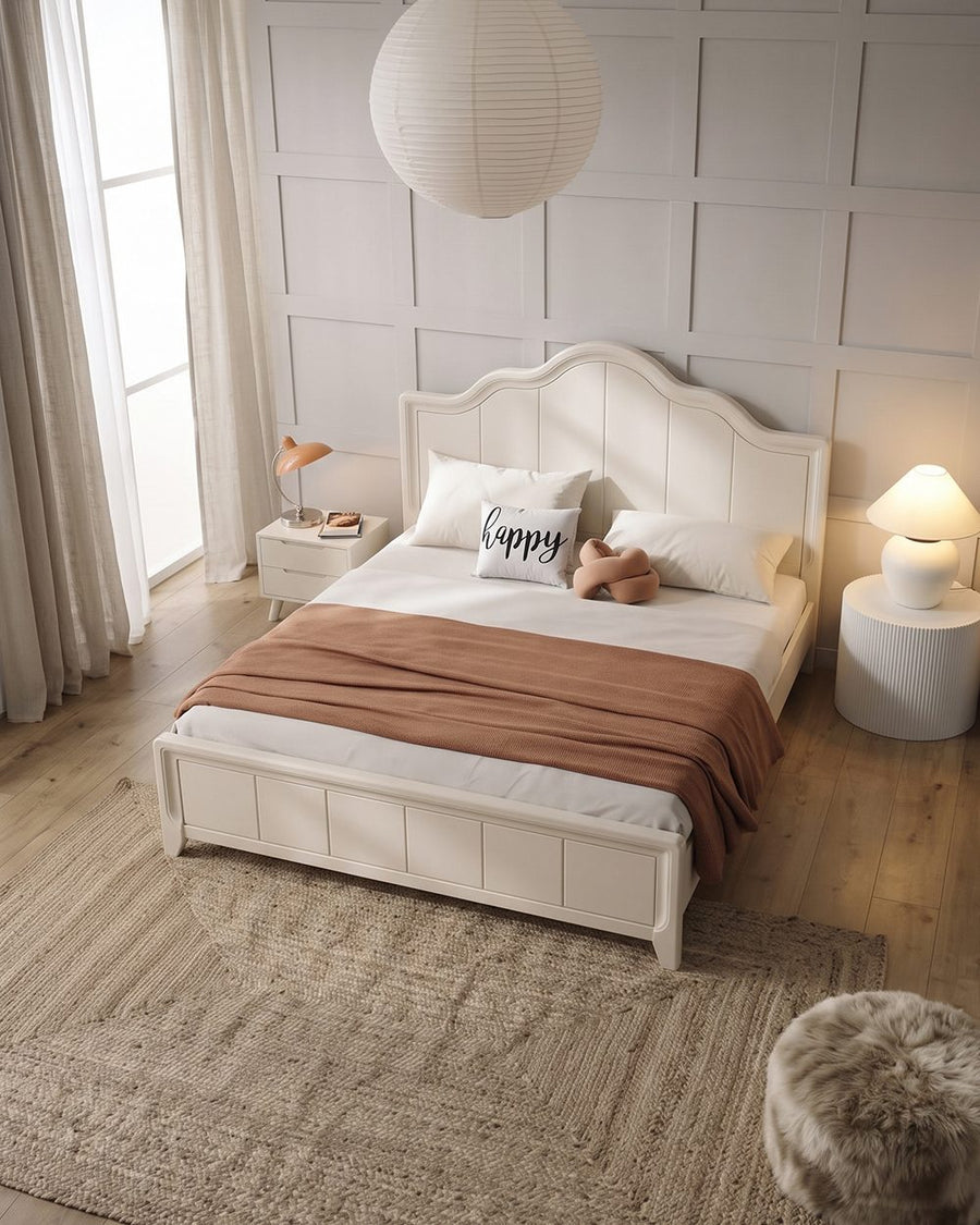 Agnes King Size / Super King Size Bed With Storage, Cream 产品图 13