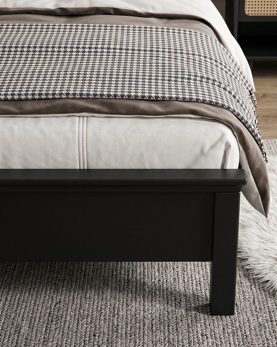 Rosemary Double Bed / King Size / Super King Size, Black Wood With Rattan 产品图 17