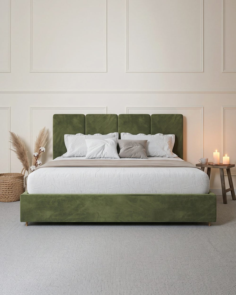 Denice King Size Bed, Super King Size Bed, Velvet 产品图 8