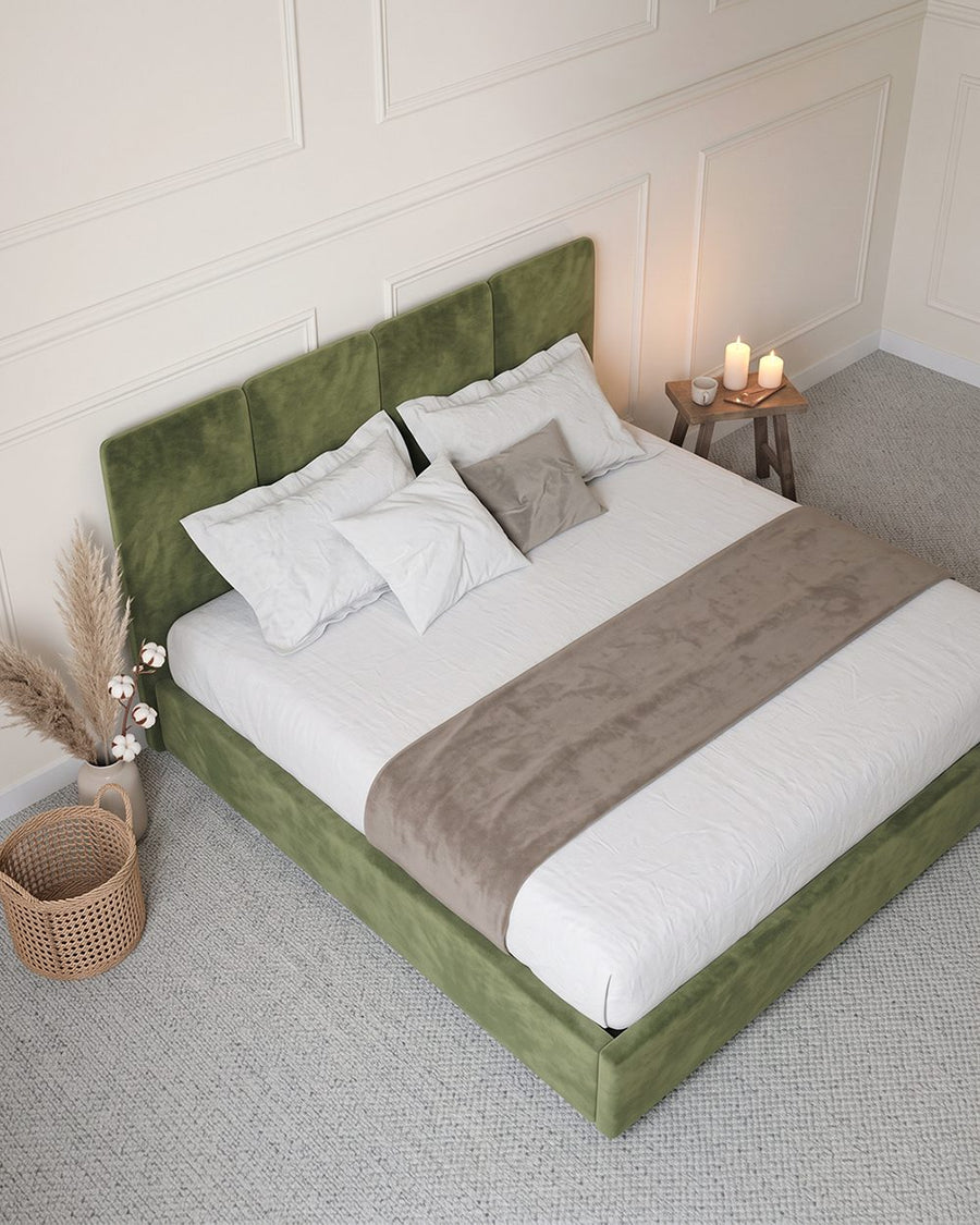 Denice King Size Bed, Super King Size Bed, Velvet 产品图 9