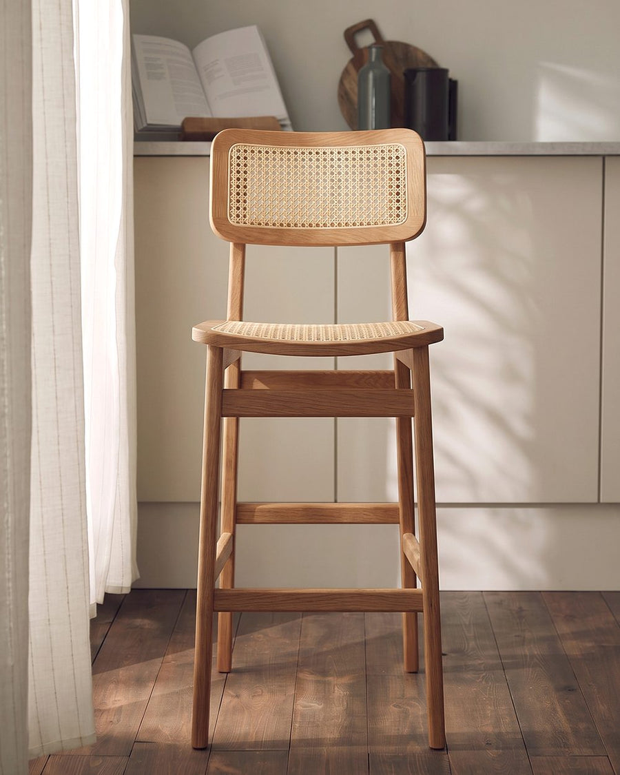 Anya Bar Stool, Rattan & Solid Wood 产品图 9