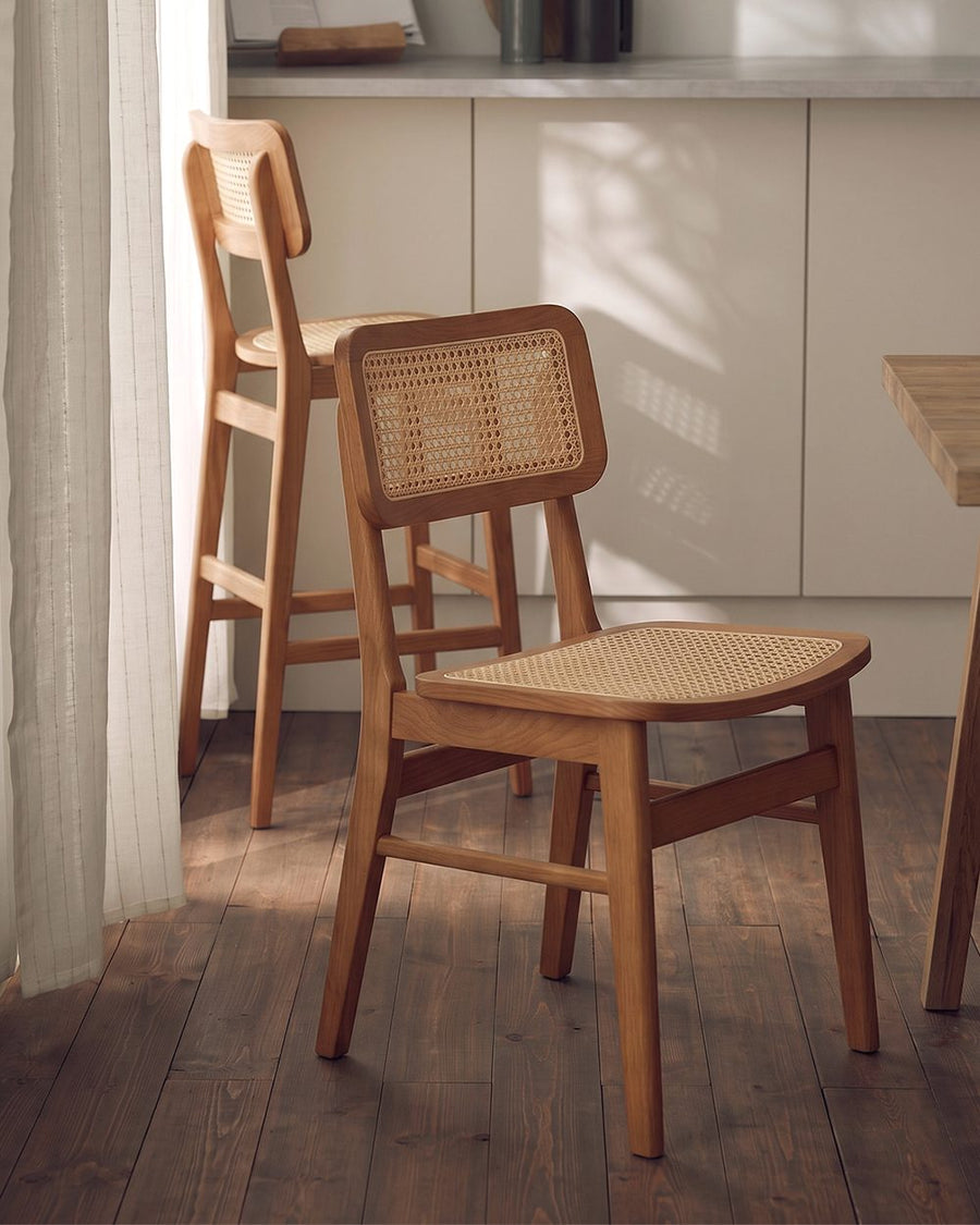 Anya Bar Stool, Rattan & Solid Wood 产品图 10