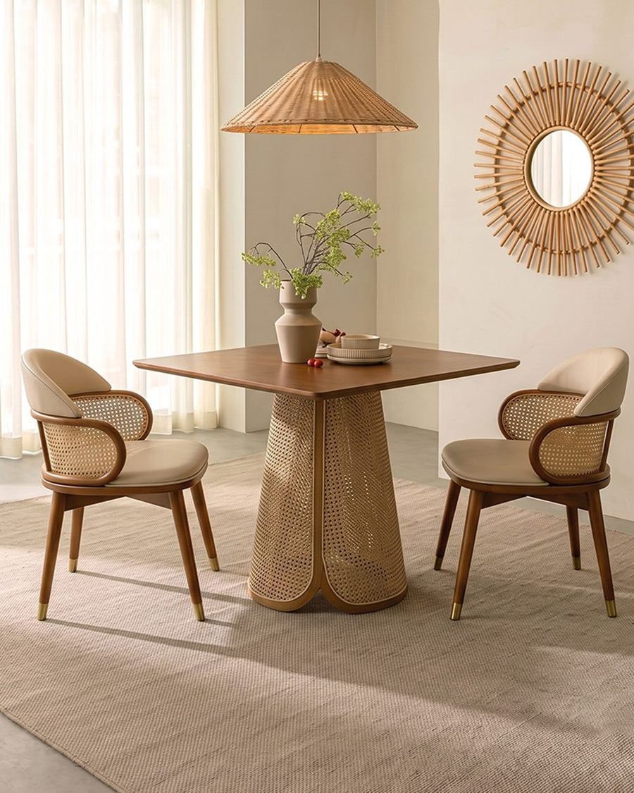 Skylar Rattan Dining Table, Rattan & Solid Wood 产品图 10