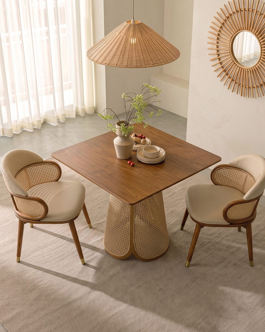 Skylar Rattan Dining Table, Rattan & Solid Wood 产品图 11