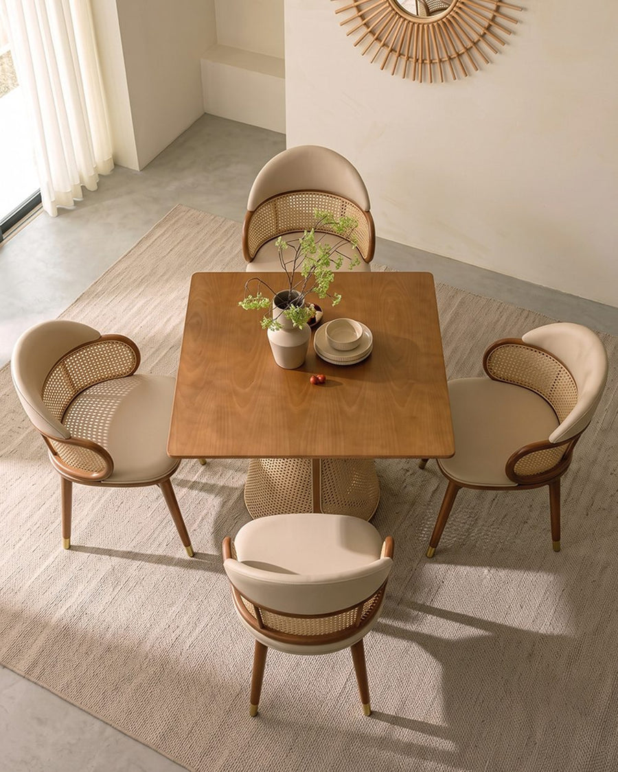 Skylar Rattan Dining Table, Rattan & Solid Wood 产品图 12