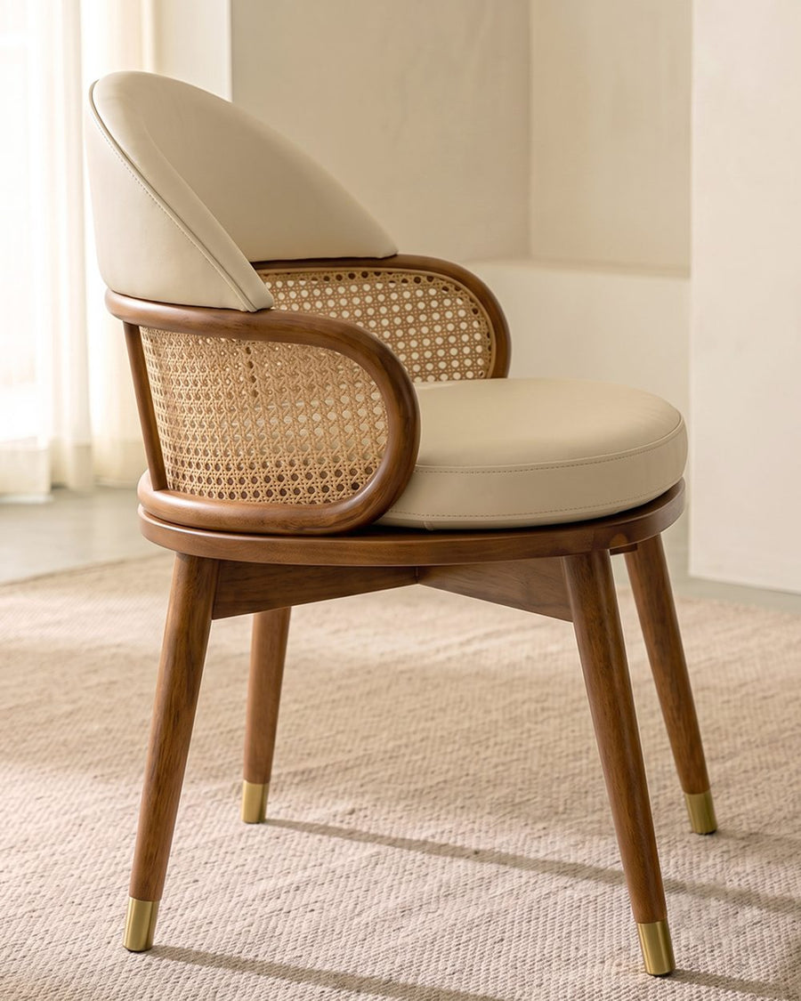 Skylar Rattan Dining Table, Rattan & Solid Wood 产品图 13