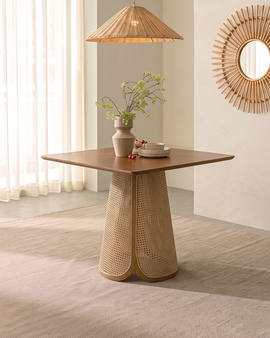 Skylar Rattan Dining Table, Rattan & Solid Wood 产品图 14