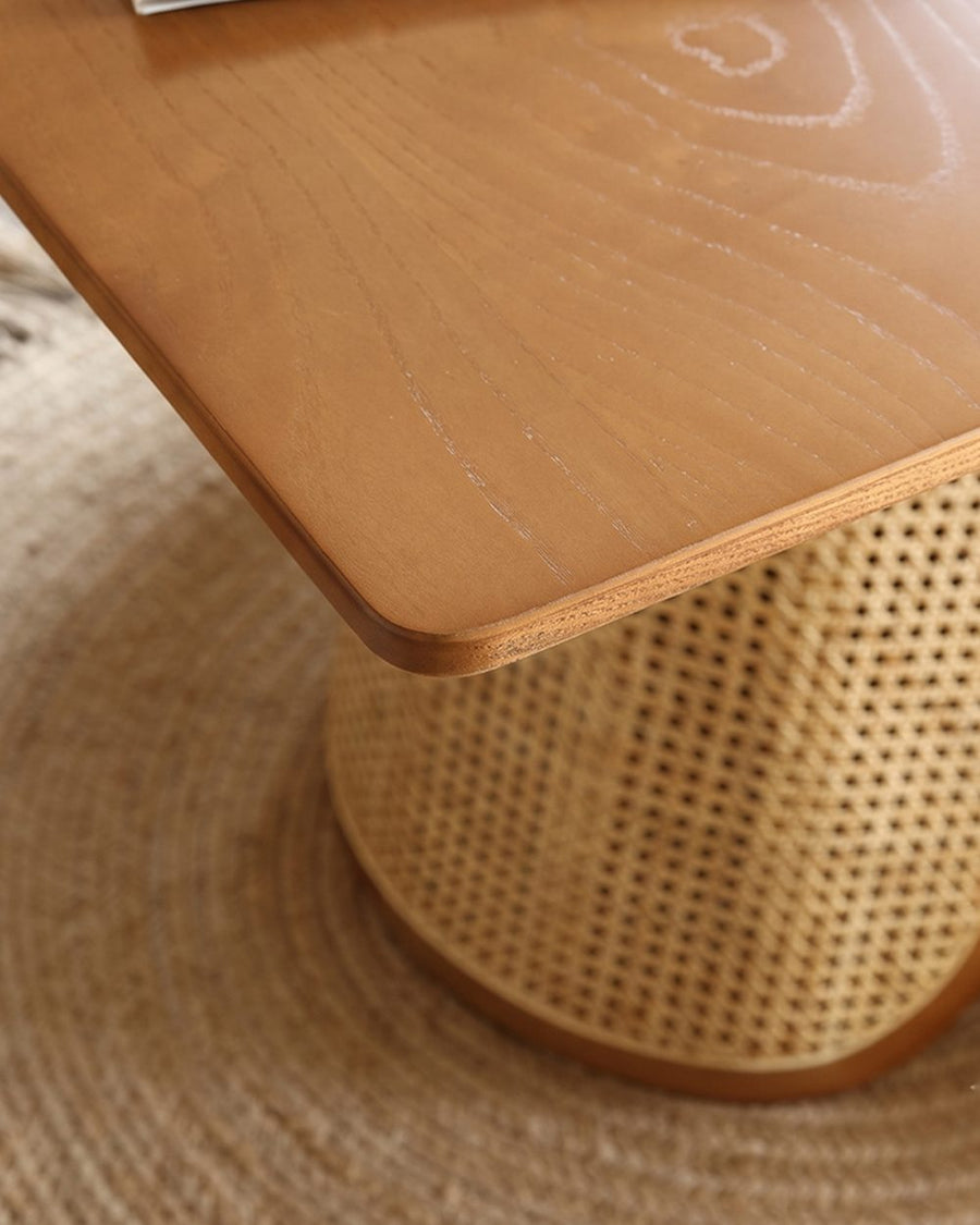 Skylar Rattan Dining Table, Rattan & Solid Wood 产品图 16