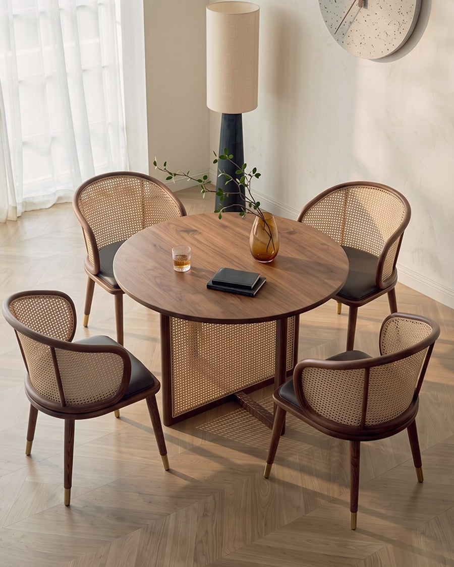 Margot Rattan Dining Table, Solid Wood & Rattan 产品图 14